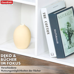 Bibliothèque | Arkansas | Étagère sur pied en MDF blanc avec 5-9 compartiments pour livres et accessoires de maison