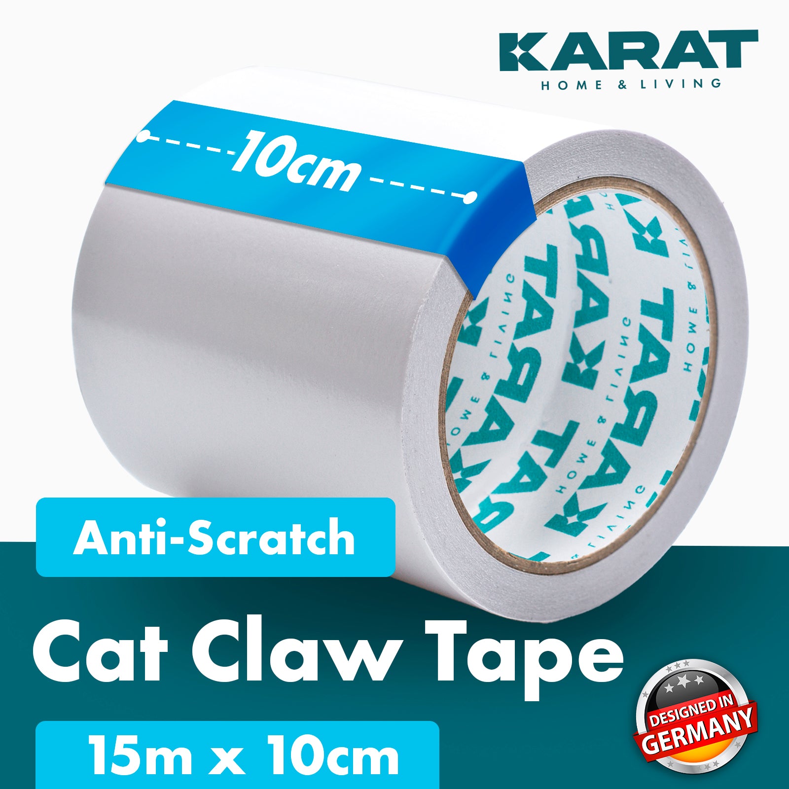 Protection anti-griffes pour chats | film auto-adhésif anti-griffes | bande adhésive d'entraînement | protection pour meubles | transparent | 15 m x 10 cm