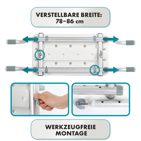Siège de baignoire | Levi | Siège réglable & antidérapant en aluminium | Peut supporter jusqu'à 150 kg