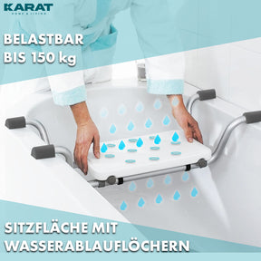 Siège de baignoire | Levi | Siège réglable & antidérapant en aluminium | Peut supporter jusqu'à 150 kg