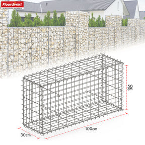 Panier de gabion | Lenox | Panier en acier galvanisé pour la protection visuelle décorative et les projets de jardinage