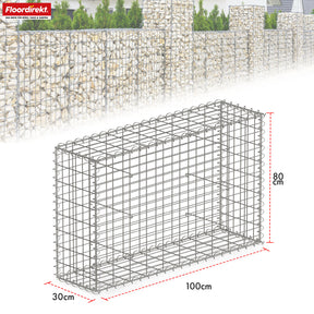 Panier de gabion | Lenox | Panier en acier galvanisé pour la protection visuelle décorative et les projets de jardinage