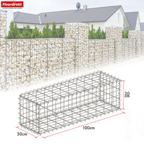 Panier de gabion | Lenox | Panier en acier galvanisé pour la protection visuelle décorative et les projets de jardinage