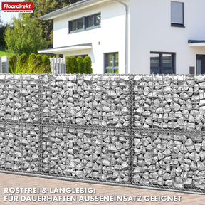 Panier de gabion | Lenox | Panier en acier galvanisé pour la protection visuelle décorative et les projets de jardinage