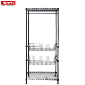 Armoire | Harold | Portemanteau ouvert avec tringle et étagères | Armoire robuste pour chambre à coucher, couloir et rangement