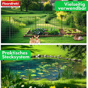Clôture en treillis | Pablo | Set de 5 clôtures métalliques à emboîter | Extensible pour jardin, étang & animaux