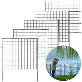 Clôture en treillis | Pablo | Set de 5 clôtures métalliques à emboîter | Extensible pour jardin, étang & animaux