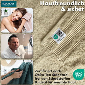 Set de serviettes Bay | Set de 8 serviettes 100% coton | 2 x serviette de bain, 2 x essuie-mains et 4 x savonnettes