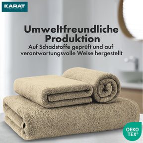 Set de serviettes Bay | Set de 8 serviettes 100% coton | 2 x serviette de bain, 2 x essuie-mains et 4 x savonnettes