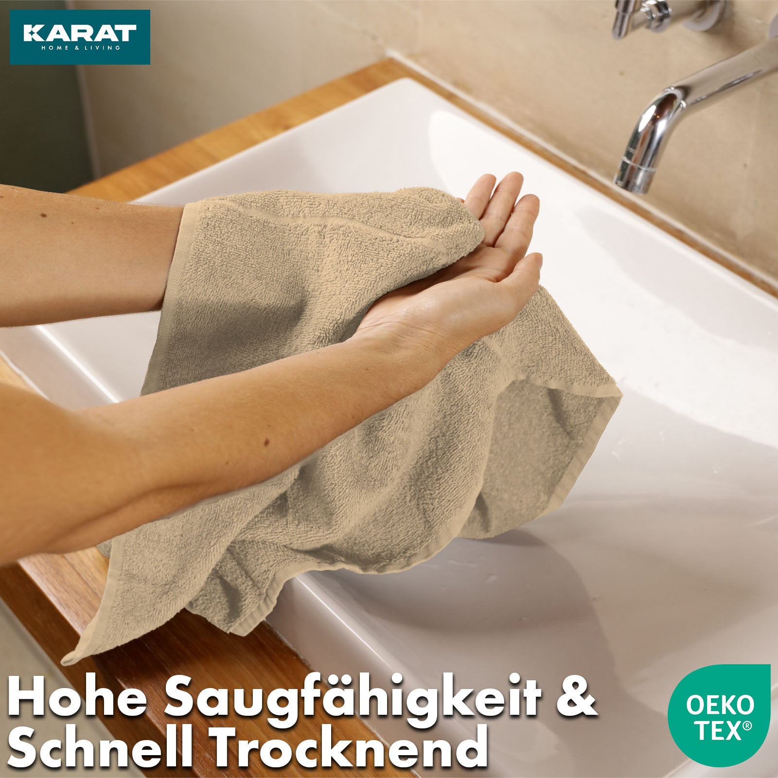 Set de serviettes Bay | Set de 8 serviettes 100% coton | 2 x serviette de bain, 2 x essuie-mains et 4 x savonnettes
