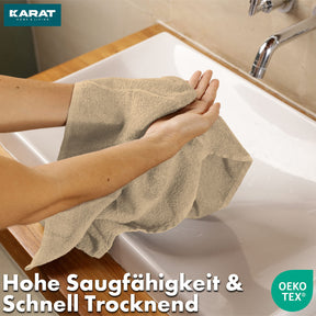 Set de serviettes Bay | Set de 8 serviettes 100% coton | 2 x serviette de bain, 2 x essuie-mains et 4 x savonnettes