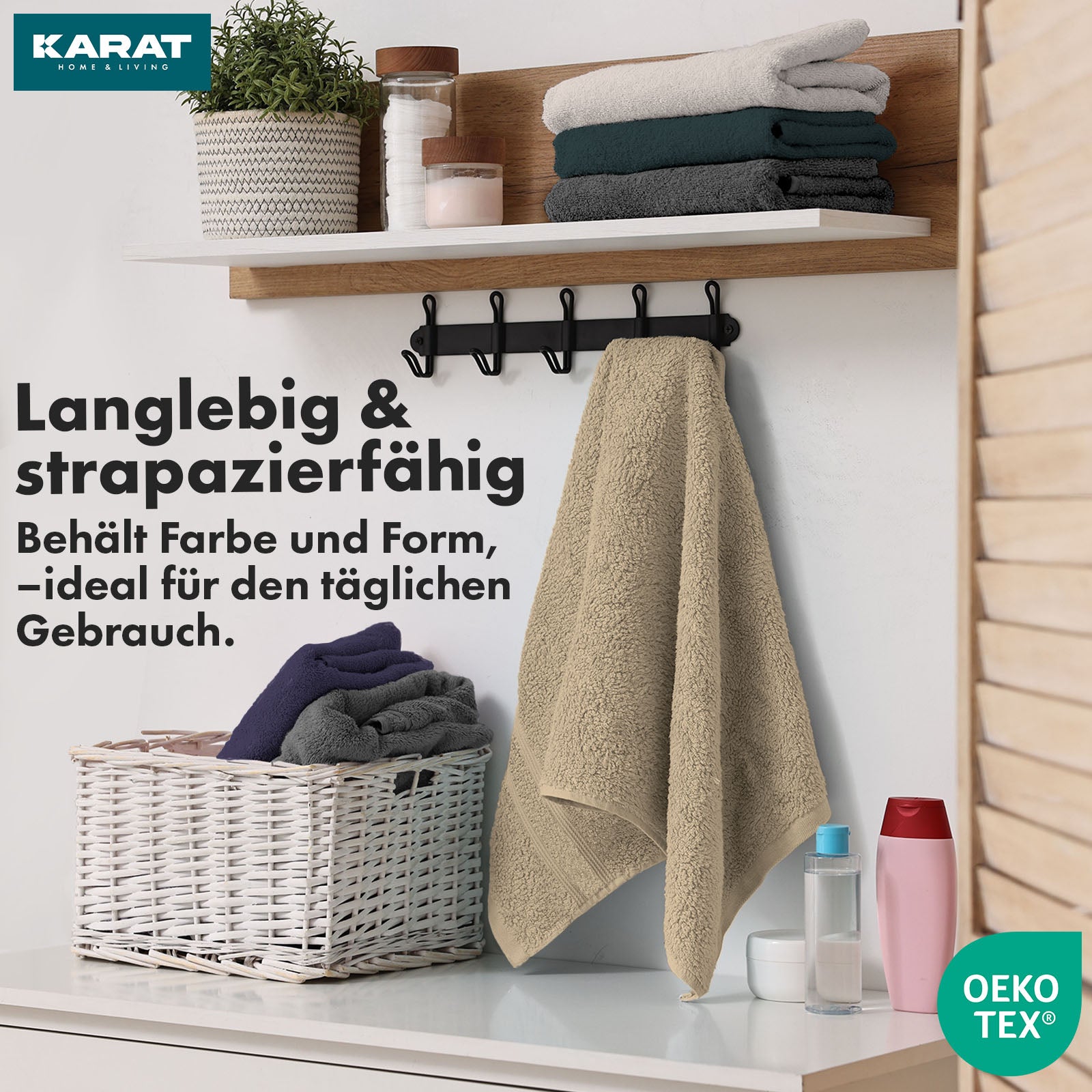 Set de serviettes Bay | Set de 8 serviettes 100% coton | 2 x serviette de bain, 2 x essuie-mains et 4 x savonnettes