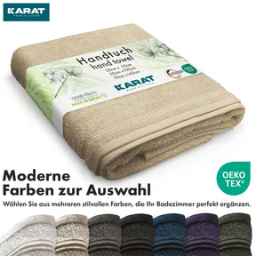 Set de serviettes Bay | Set de 8 serviettes 100% coton | 2 x serviette de bain, 2 x essuie-mains et 4 x savonnettes