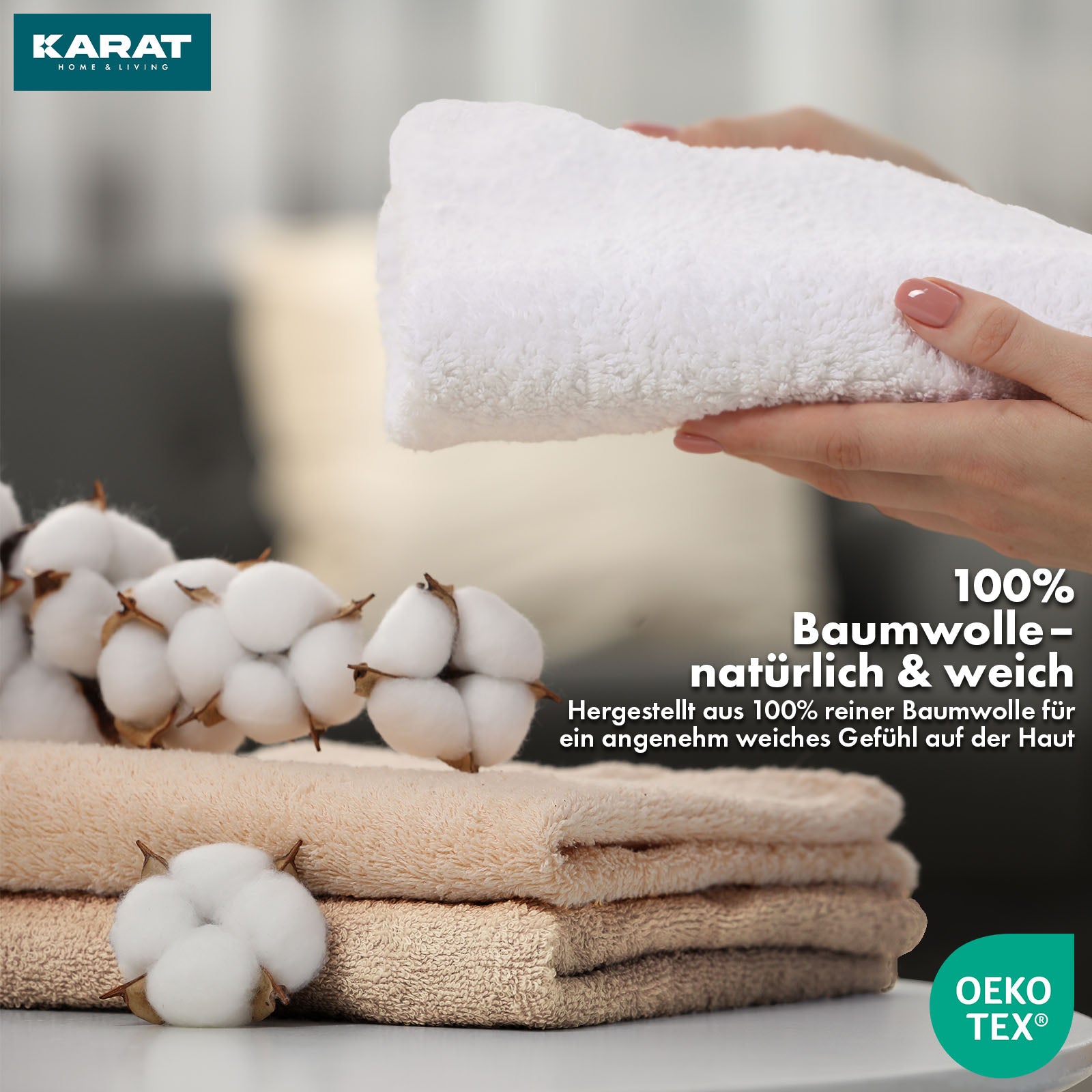 Set de serviettes Bay | Set de 8 serviettes 100% coton | 2 x serviette de bain, 2 x essuie-mains et 4 x savonnettes