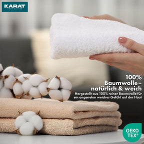 Set de serviettes Bay | Set de 8 serviettes 100% coton | 2 x serviette de bain, 2 x essuie-mains et 4 x savonnettes