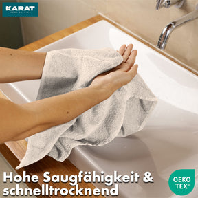 Set de serviettes Bay | Set de 8 serviettes 100% coton | 2 x serviette de bain, 2 x essuie-mains et 4 x savonnettes