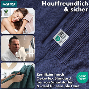 Set de serviettes Bay | Set de 8 serviettes 100% coton | 2 x serviette de bain, 2 x essuie-mains et 4 x savonnettes