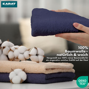 Set de serviettes Bay | Set de 8 serviettes 100% coton | 2 x serviette de bain, 2 x essuie-mains et 4 x savonnettes