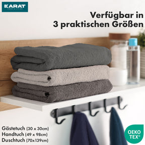 Set de serviettes Bay | Set de 8 serviettes 100% coton | 2 x serviette de bain, 2 x essuie-mains et 4 x savonnettes