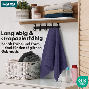 Set de serviettes Bay | Set de 8 serviettes 100% coton | 2 x serviette de bain, 2 x essuie-mains et 4 x savonnettes