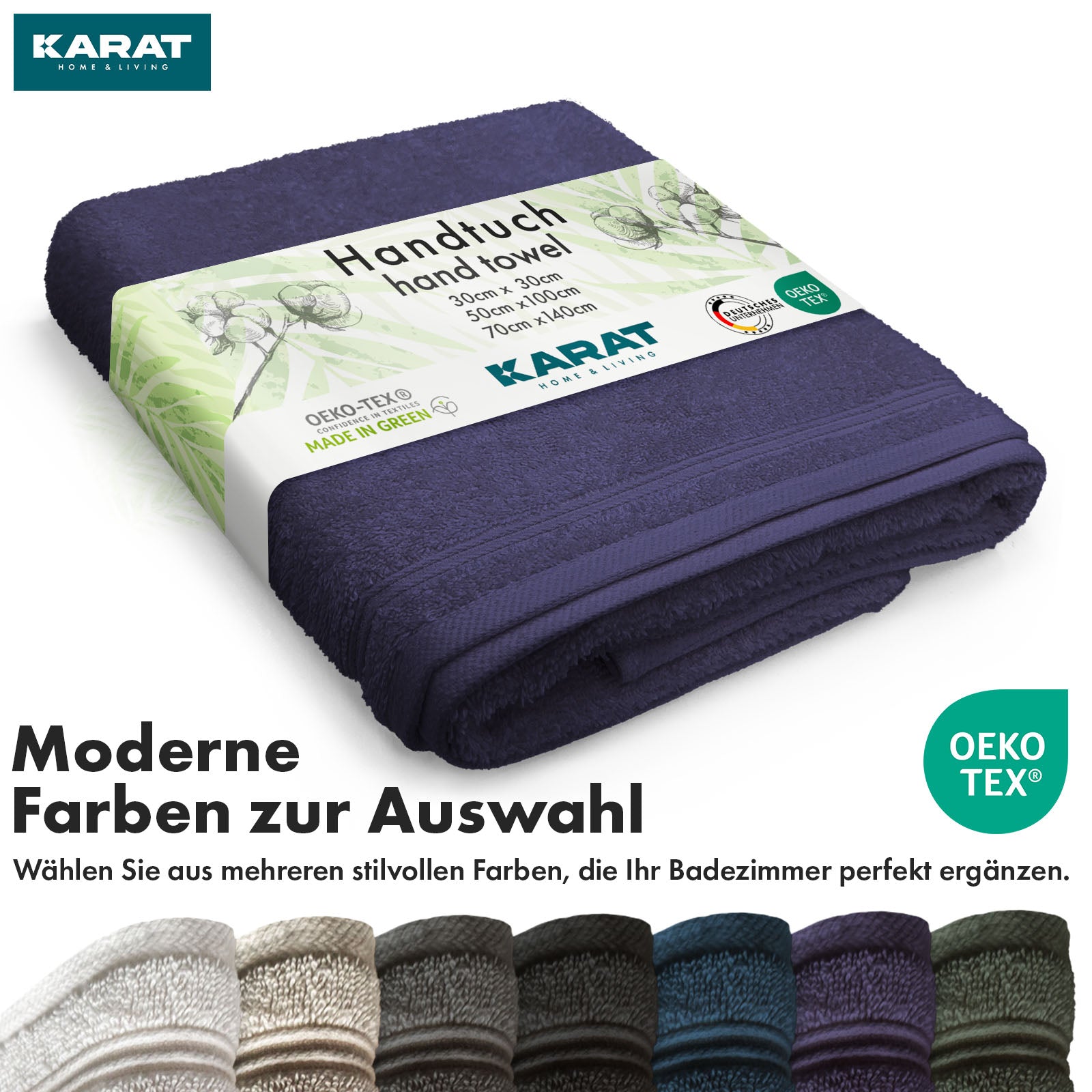 Set de serviettes Bay | Set de 8 serviettes 100% coton | 2 x serviette de bain, 2 x essuie-mains et 4 x savonnettes