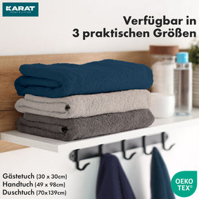 Set de serviettes Bay | Set de 8 serviettes 100% coton | 2 x serviette de bain, 2 x essuie-mains et 4 x savonnettes