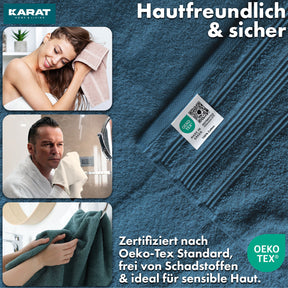 Set de serviettes Bay | Set de 8 serviettes 100% coton | 2 x serviette de bain, 2 x essuie-mains et 4 x savonnettes
