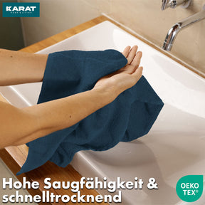 Set de serviettes Bay | Set de 8 serviettes 100% coton | 2 x serviette de bain, 2 x essuie-mains et 4 x savonnettes