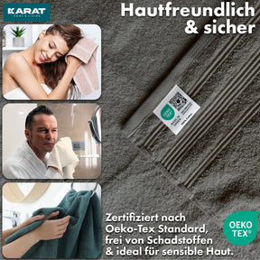 Set de serviettes Bay | Set de 8 serviettes 100% coton | 2 x serviette de bain, 2 x essuie-mains et 4 x savonnettes