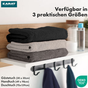 Set de serviettes Bay | Set de 8 serviettes 100% coton | 2 x serviette de bain, 2 x essuie-mains et 4 x savonnettes