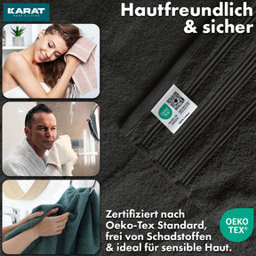Set de serviettes Bay | Set de 8 serviettes 100% coton | 2 x serviette de bain, 2 x essuie-mains et 4 x savonnettes