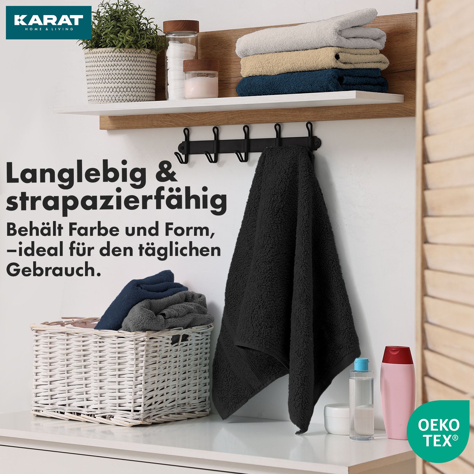 Set de serviettes Bay | Set de 8 serviettes 100% coton | 2 x serviette de bain, 2 x essuie-mains et 4 x savonnettes