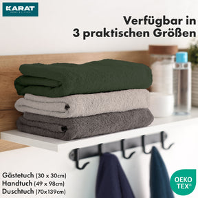 Set de serviettes Bay | Set de 8 serviettes 100% coton | 2 x serviette de bain, 2 x essuie-mains et 4 x savonnettes