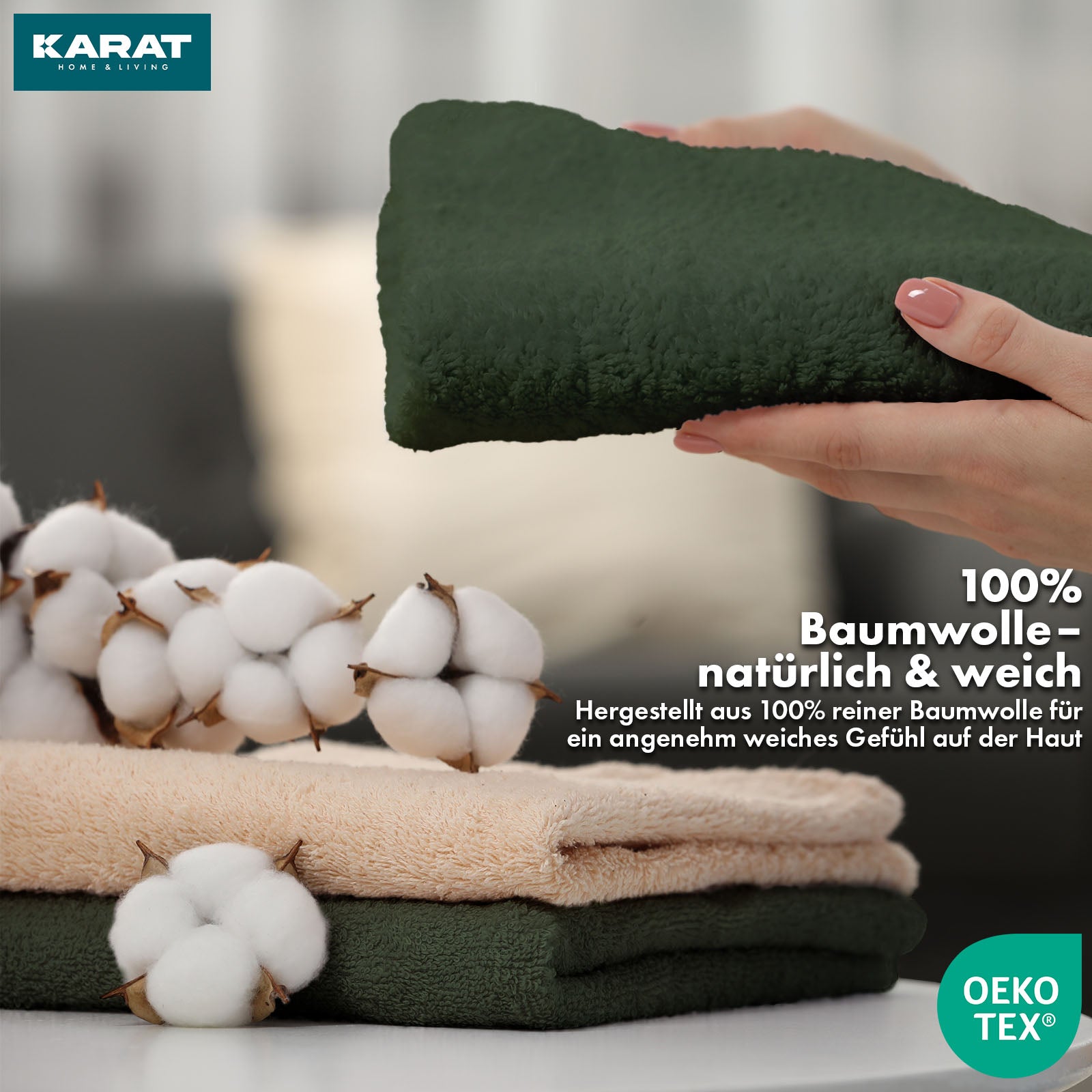 Set de serviettes Bay | Set de 8 serviettes 100% coton | 2 x serviette de bain, 2 x essuie-mains et 4 x savonnettes