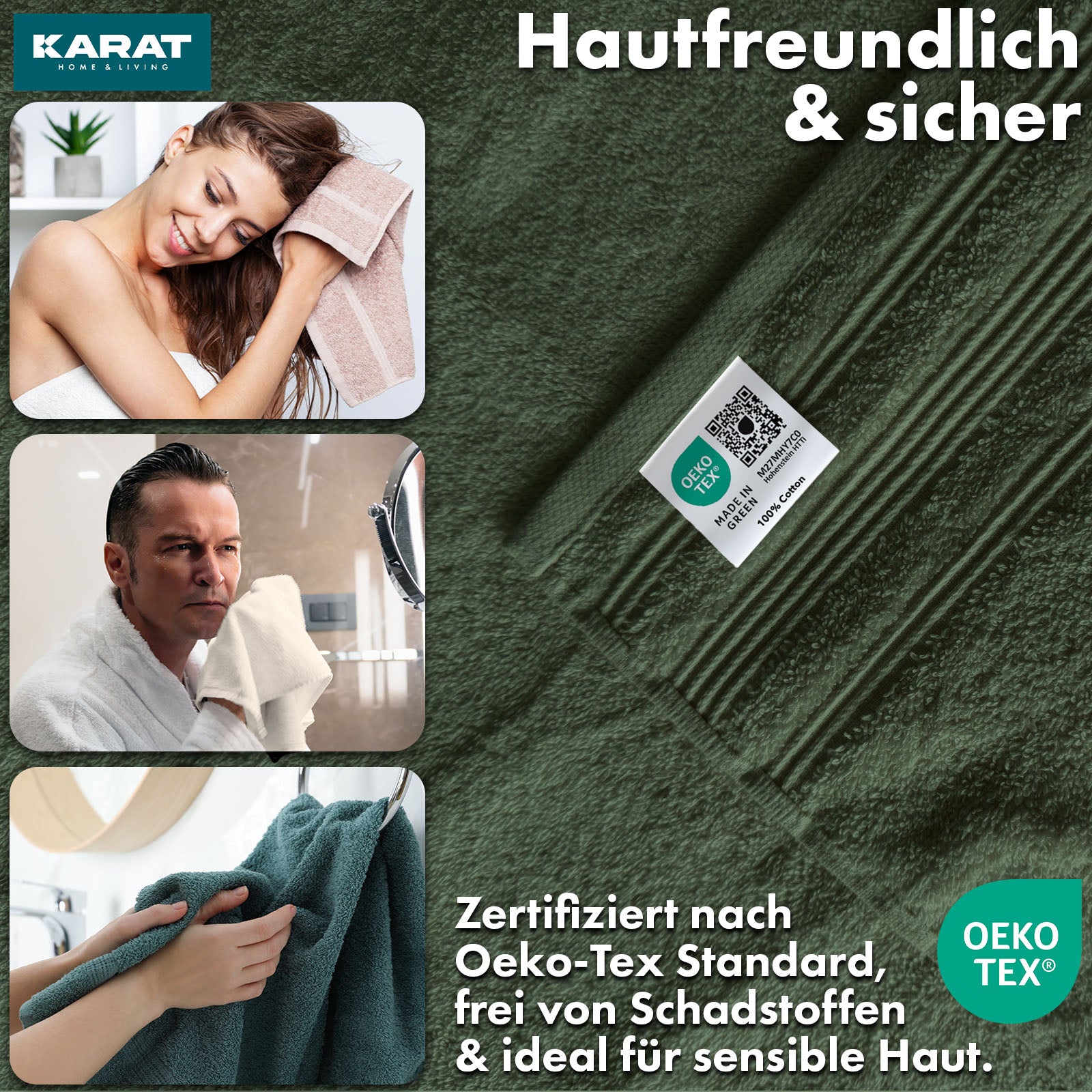 Set de serviettes Bay | Set de 8 serviettes 100% coton | 2 x serviette de bain, 2 x essuie-mains et 4 x savonnettes