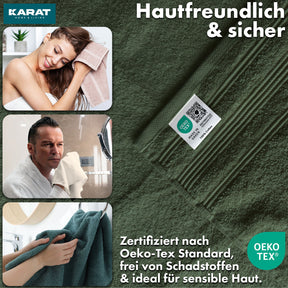Set de serviettes Bay | Set de 8 serviettes 100% coton | 2 x serviette de bain, 2 x essuie-mains et 4 x savonnettes