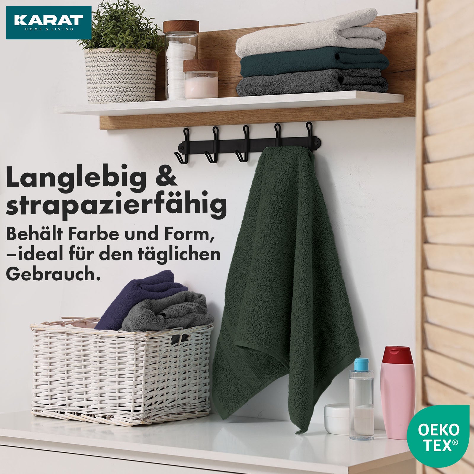 Set de serviettes Bay | Set de 8 serviettes 100% coton | 2 x serviette de bain, 2 x essuie-mains et 4 x savonnettes