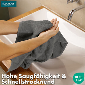 Set de serviettes Bay | Set de 8 serviettes 100% coton | 2 x serviette de bain, 2 x essuie-mains et 4 x savonnettes