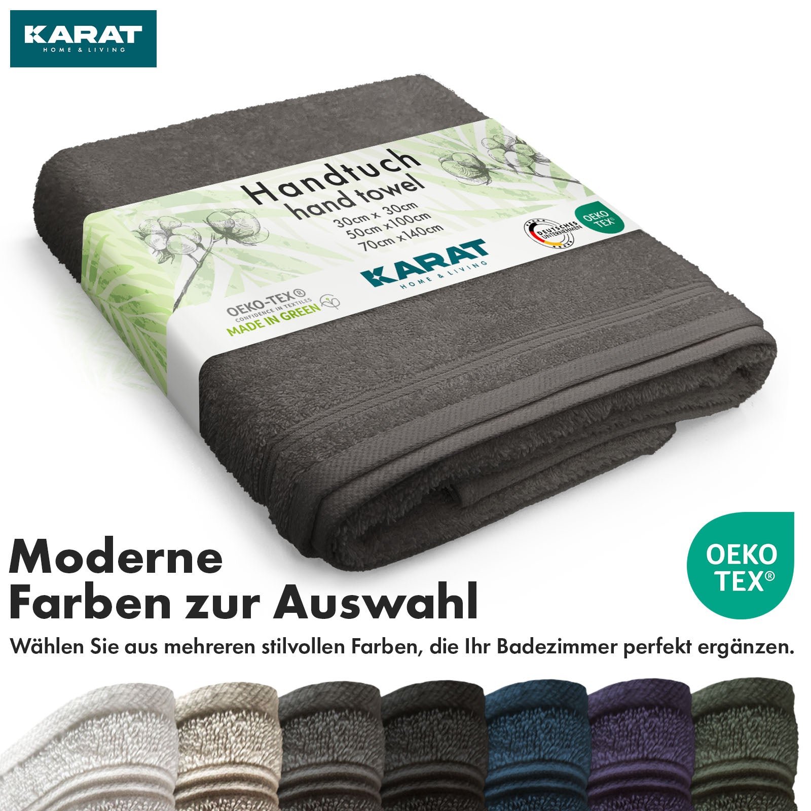 Set de serviettes Bay | Set de 8 serviettes 100% coton | 2 x serviette de bain, 2 x essuie-mains et 4 x savonnettes