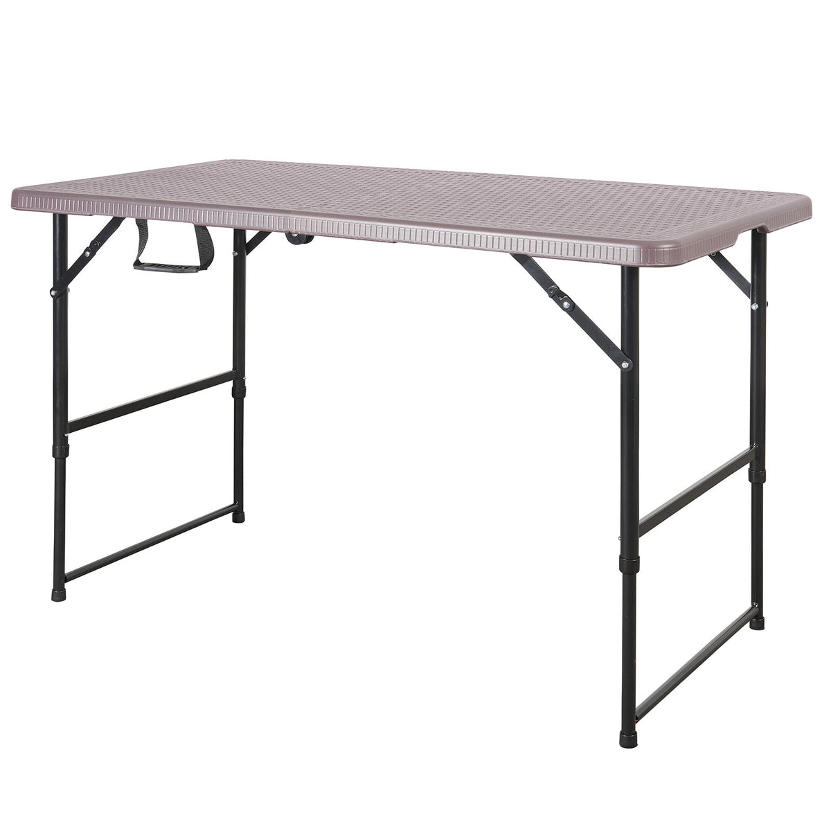 Table pliante | Saga | Réglable en hauteur et résistante aux intempéries, idéale pour le jardin et le camping | 120 x 60 cm