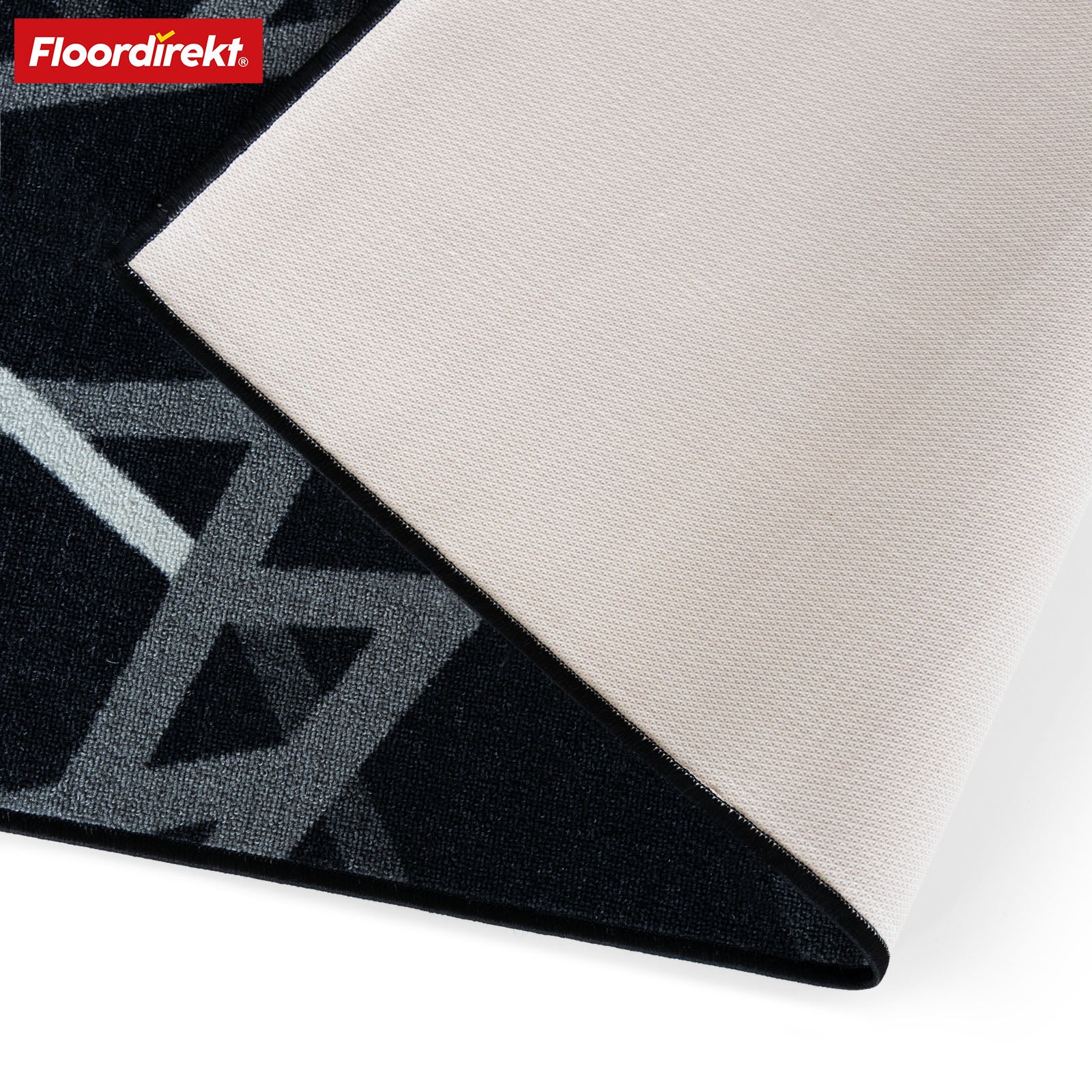 Tapis sur mesure | Printed | Anthracite à rayures | Antidérapant & facile d'entretien
