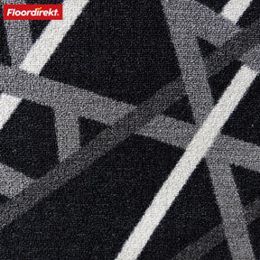 Tapis sur mesure | Printed | Anthracite à rayures | Antidérapant & facile d'entretien