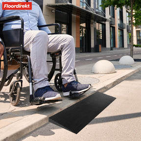 Rampe de seuil | Denali | Rampe d'accès antidérapante pour fauteuil roulant | 90 x 15 x 2 cm