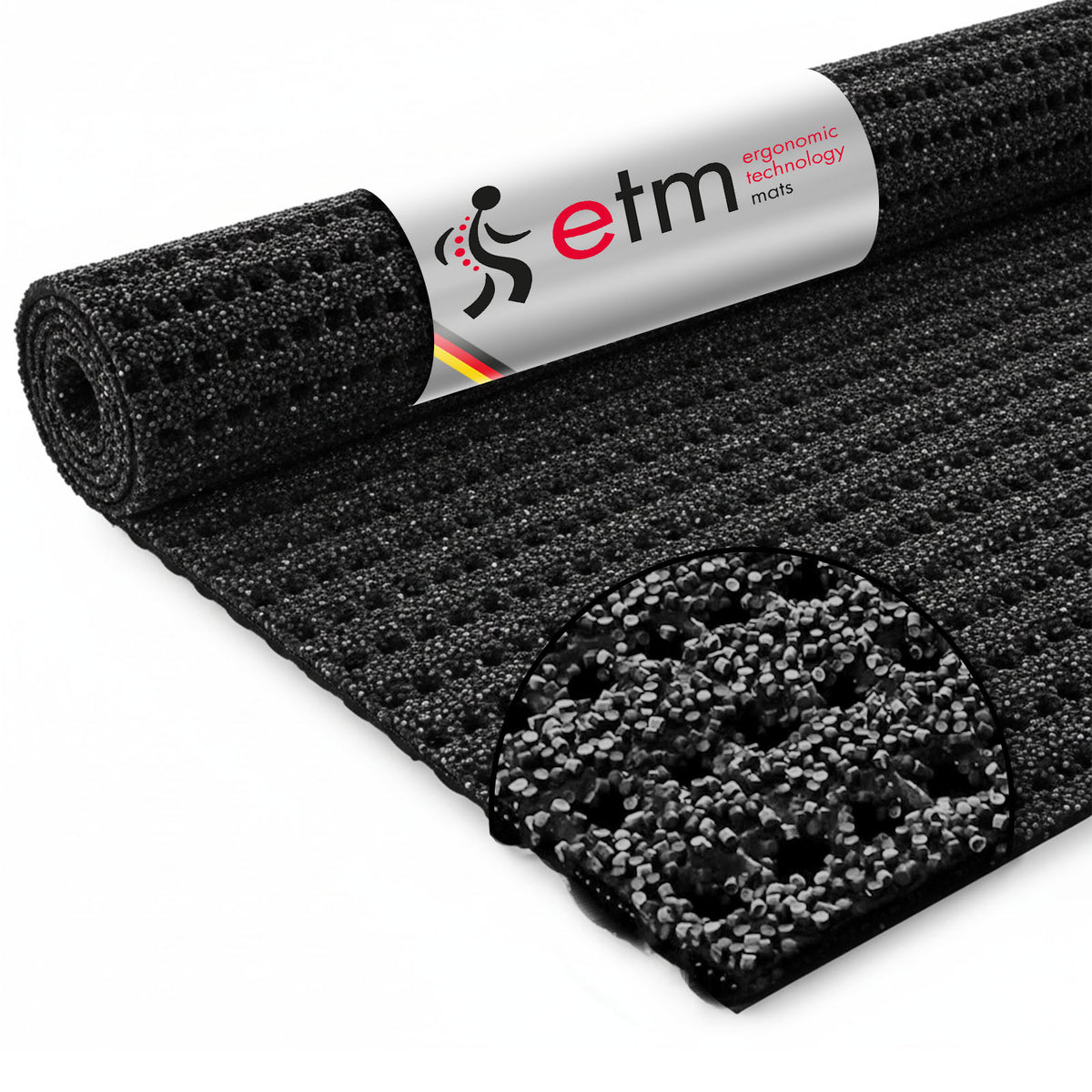 HOUSEGADS Tapis Caoutchouc Extérieur Anti-Fatigue Antidérapant Noir 40 X 60 Cm
