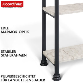Étagère sur pied | Charles | Étagère moderne aspect marbre avec structure en acier robuste | Disponible en 3 ou 4 niveaux