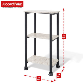 Étagère sur pied | Charles | Étagère moderne aspect marbre avec structure en acier robuste | Disponible en 3 ou 4 niveaux