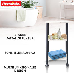Étagère sur pied | Charles | Étagère moderne aspect marbre avec structure en acier robuste | Disponible en 3 ou 4 niveaux