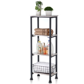 Étagère sur pied | Charles | Étagère moderne aspect marbre avec structure en acier robuste | Disponible en 3 ou 4 niveaux