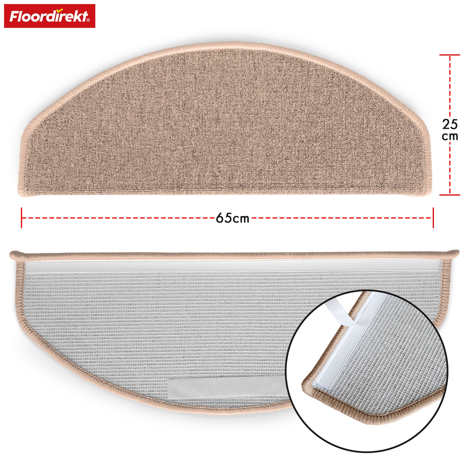 Tapis de sol | London Pro | Design moderne | Antidérapant & facile d'entretien | Demi-ronde
