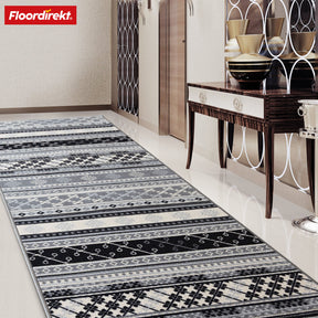 Tapis de passage sur mesure | Mykonos | Chaîné, antidérapant & idéal pour le couloir, la cuisine ou l'entrée
